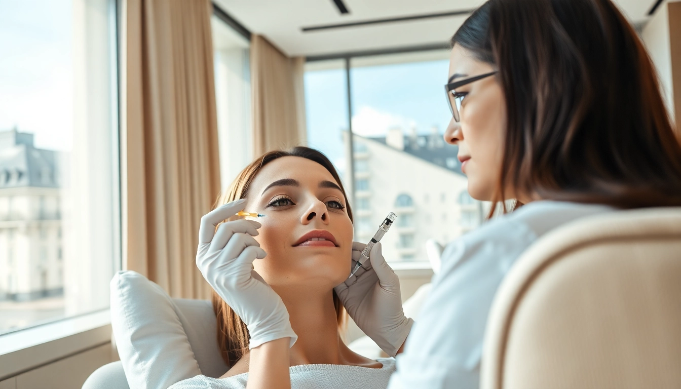Modern aesthetic clinic in Zurich offering Botox treatments with a dermatologist and patient