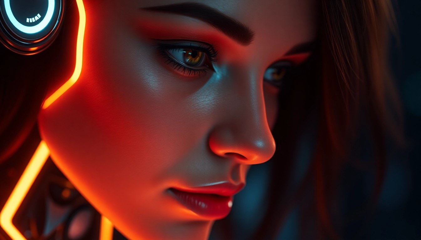 AI girlfriend interacting via chat on a sleek screen, showcasing realistic facial expressions and engaging conversation, highlighting modern digital companionship.
