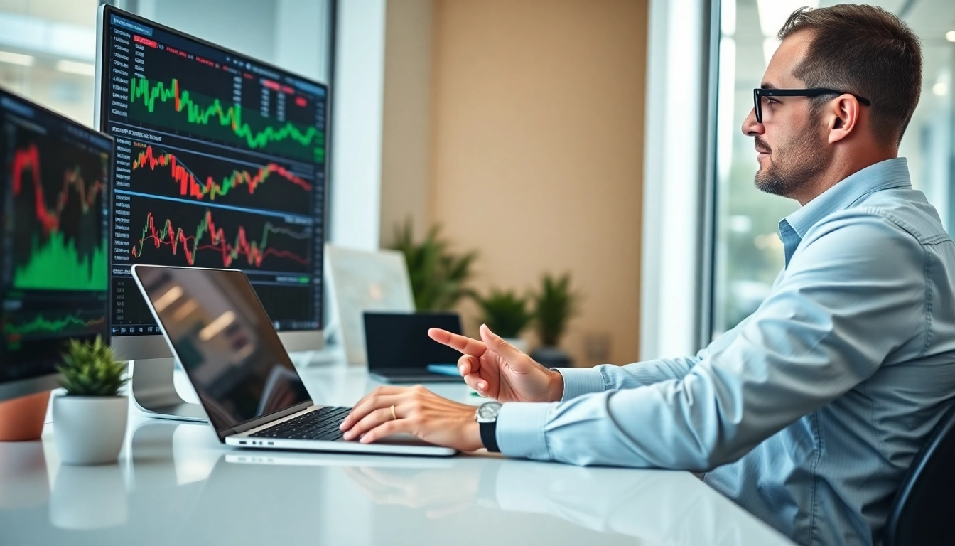 Online Trading for Beginners Professional trader teaching fundamental concepts in a bright and