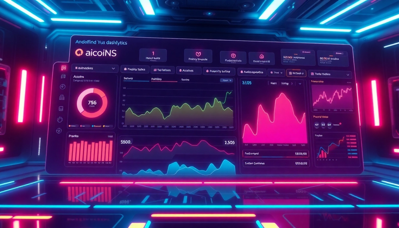 An engaging visual of aicoin digital analytics dashboard showcasing market data and trends for